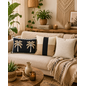 Ibiza Palmboom Zwart Kussenhoes | 30x50 cm | Polyester