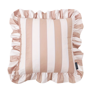 NOVÉE Sierkussen Ruffles Stripe Beige/Creme | 45x45 cm | Katoen/Polyester