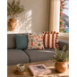 Sierkussen Ruffles Stripe Bruin/Roze | 45x45 cm | Katoen/Polyester