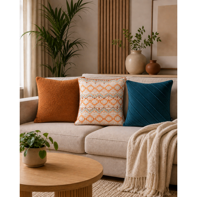 Sierkussen Velvet Stripe Petrol | 45 x 45 cm | Velvet / Polyester