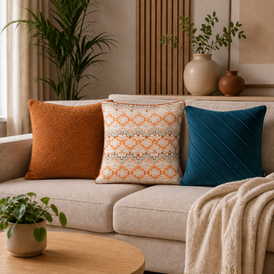 Sierkussen Bouclé Cognac | 45 x 45 cm | Polyester