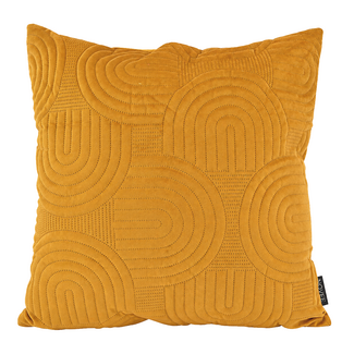 NOVÉE Abstract Velvet Okergeel Kussenhoes | 45x45 cm | Velvet/Polyester