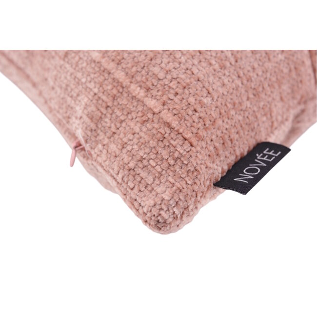 Chenille Stripe Roze Kussenhoes | 45x45 cm | Polyester