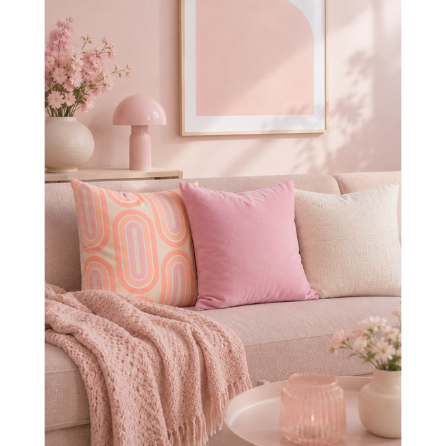 Chenille Stripe Crème Kussenhoes | 45x45 cm | Polyester