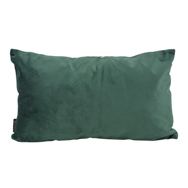 Velvet Swirl Intens Groen/Lichtroze Kussenhoes | 30x50 cm | Polyester
