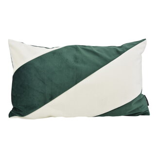 NOVÉE Velvet Swirl Intens Groen/Wit Kussenhoes | 30x50 cm | Polyester