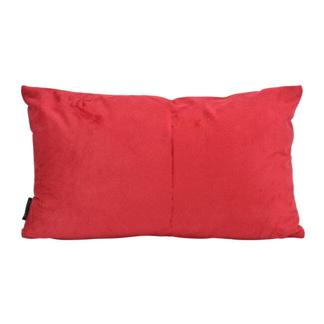Velvet Swirl Rood/Wit Kussenhoes | 30x50 cm | Polyester