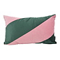 Sierkussen Velvet Swirl Intens Groen/Lichtroze | 30 x 50 cm | Polyester
