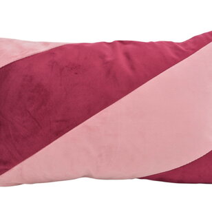 Sierkussen Velvet Swirl Wijnrood/Lichtroze | 30 x 50 cm | Polyester