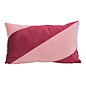 Sierkussen Velvet Swirl Wijnrood/Lichtroze | 30 x 50 cm | Polyester