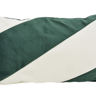 Sierkussen Velvet Swirl Intens Groen/Wit | 30 x 50 cm | Polyester
