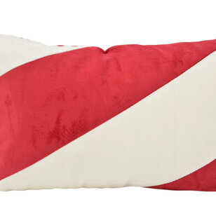 Sierkussen Velvet Swirl Rood/Wit | 30 x 50 cm | Polyester
