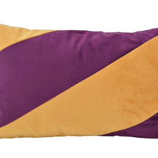 Sierkussen Velvet Swirl Okergeel/Aubergine | 30 x 50 cm | Polyester