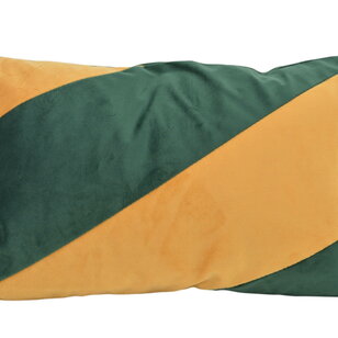 Sierkussen Velvet Swirl Okergeel/Intens Groen | 30 x 50 cm | Polyester