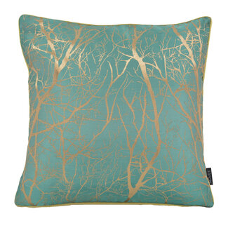 NOVÉE Zinzi Gold/Green Kussenhoes | 45x45 cm | Jacquard/Polyester