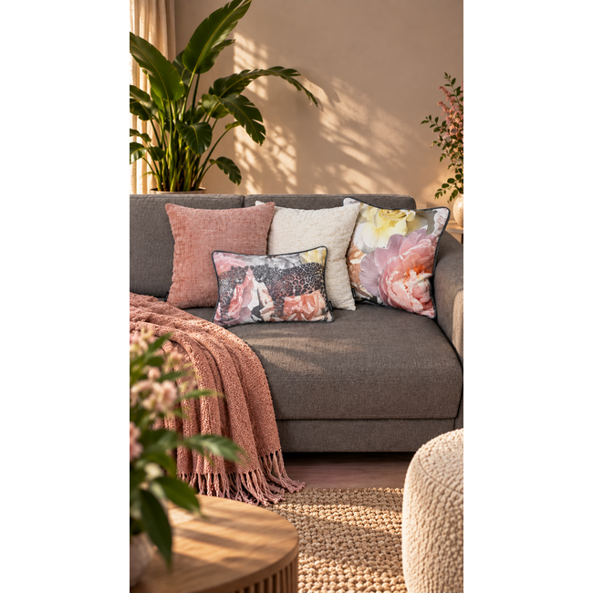 Jacquard Velvet Flowers Kussenhoes | 45x45 cm | Velvet/Polyester