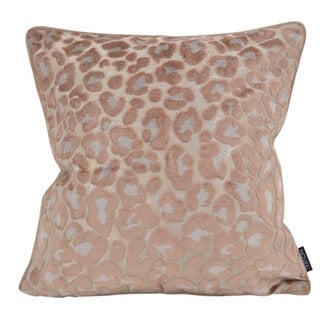 NOVÉE Leopard Taupe/Grijs Kussenhoes | 45x45 cm | Velvet/Polyester