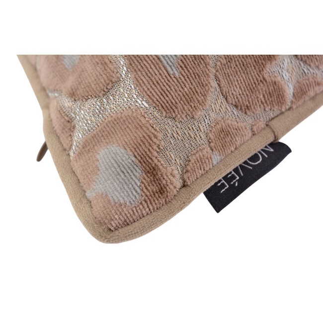 Leopard Taupe/Grijs Kussenhoes | 45x45 cm | Velvet/Polyester