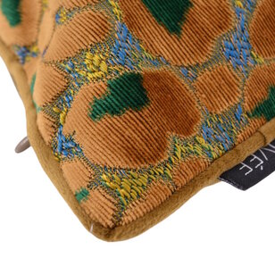 Leopard Goudbruin/Groen Kussenhoes | 45x45 cm | Velvet/Polyester