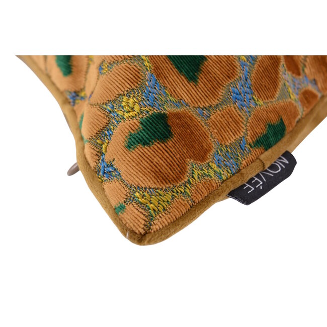 Leopard Goudbruin/Groen Kussenhoes | 45x45 cm | Velvet/Polyester