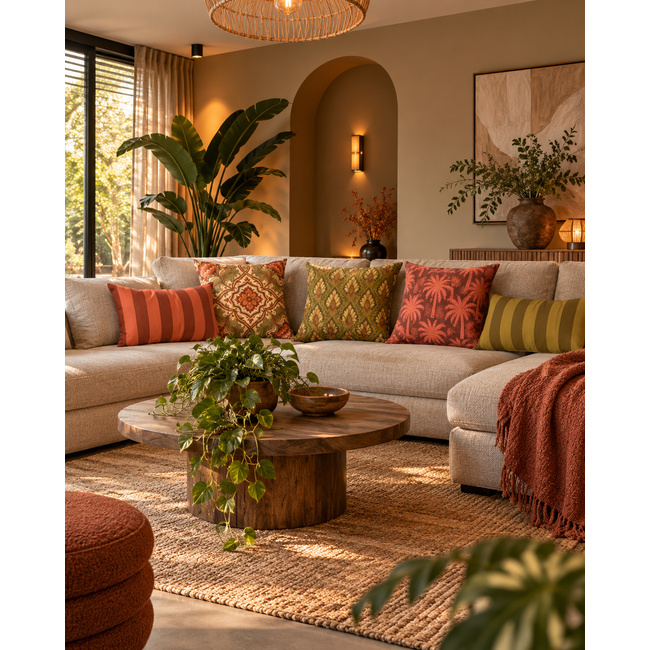 Palm Rouge Kussenhoes | 45x45 cm | Katoen/Linnen
