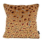 Leopard Bruin/Burgundy Kussenhoes | 45x45 cm | Velvet/Polyester