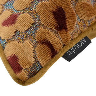 Leopard Bruin/Burgundy Kussenhoes | 45x45 cm | Velvet/Polyester