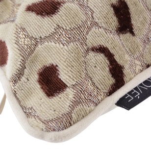 Leopard Crème/Bruin Kussenhoes | 45x45 cm | Velvet/Polyester