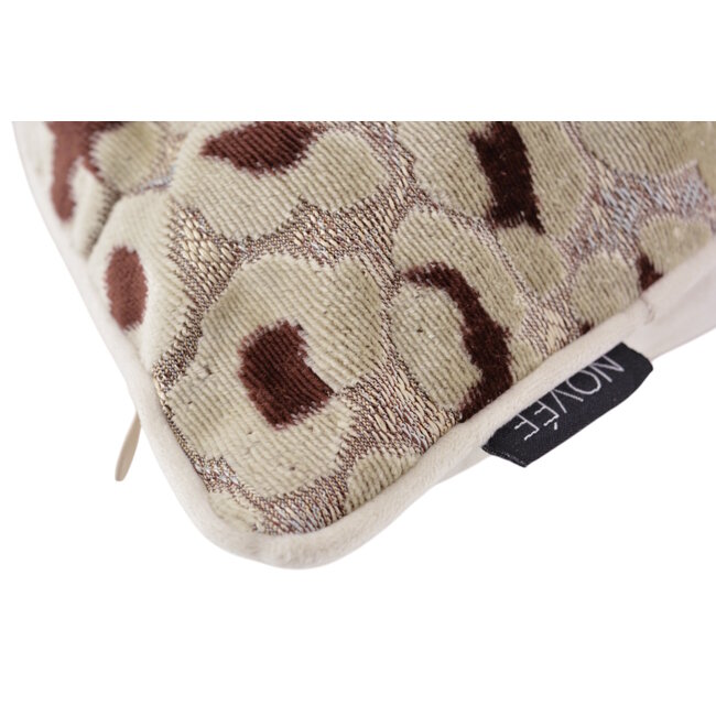 Leopard Crème/Bruin Kussenhoes | 45x45 cm | Velvet/Polyester