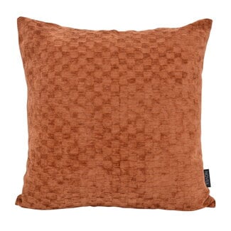 NOVÉE Chenille Checker Terra Kussenhoes | 45x45 cm | Polyester