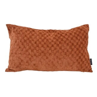 NOVÉE Chenille Checker Terra Kussenhoes | 30x50 cm | Polyester