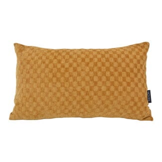 NOVÉE Chenille Checker Oker Kussenhoes | 30x50 cm | Polyester