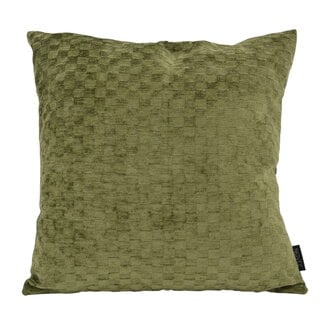 NOVÉE Chenille Checker Groen Kussenhoes | 45x45 cm | Polyester