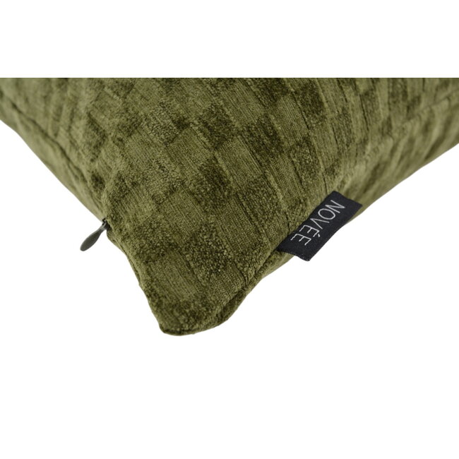 Chenille Checker Groen Kussenhoes | 45x45 cm | Polyester
