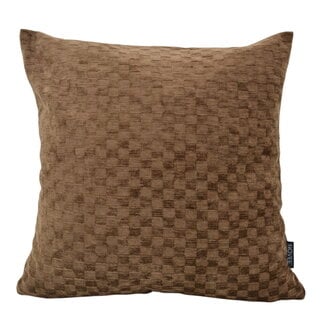 NOVÉE Chenille Checker Bruin Kussenhoes | 45x45 cm | Polyester