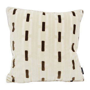 Chain Crème/Bruin Kussenhoes | 45x45 cm | Velvet/Polyester