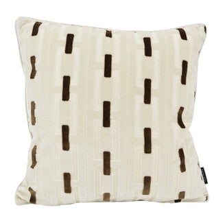 NOVÉE Chain Crème/Bruin Kussenhoes | 45x45 cm | Velvet/Polyester