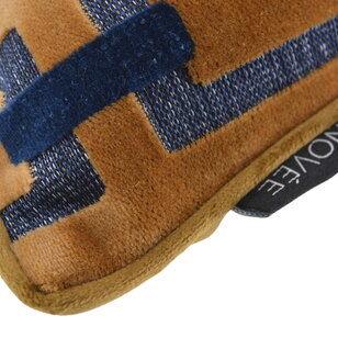 Chain Bruin/Blauw Kussenhoes | 45x45 cm | Velvet/Polyester