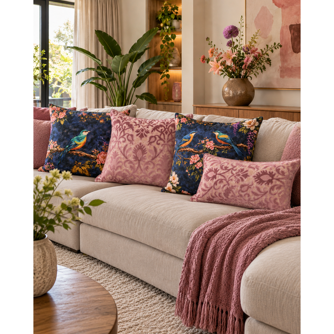 Heritage Pink Kussenhoes | 30x50 cm | Velvet/Polyester