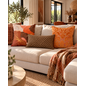 Sierkussen Chenille Checker Bruin | 30x50 cm | Polyester