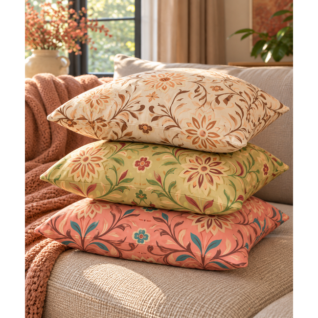 Sierkussen Vintage Bloom Roze | 45x45 cm | Katoen/Linnen
