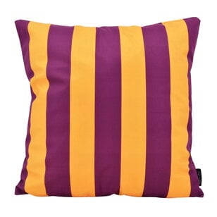 Streep Aubergine/Okergeel Kussenhoes | 45x45 cm | Katoen/Polyester