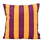 Streep Aubergine/Okergeel Kussenhoes | 45x45 cm | Katoen/Polyester