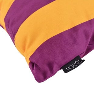 Streep Aubergine/Okergeel Kussenhoes | 45x45 cm | Katoen/Polyester