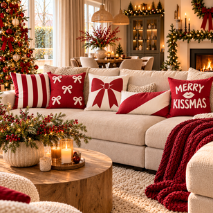 Candy Cane Stripe Kussenhoes | 45x45 cm | Katoen/Polyester