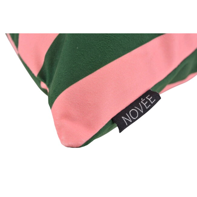 Streep Groen/Roze Kussenhoes | 45x45 cm | Katoen/Polyester