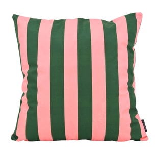 Streep Groen/Roze Kussenhoes | 45x45 cm | Katoen/Polyester
