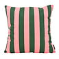 Streep Groen/Roze Kussenhoes | 45x45 cm | Katoen/Polyester