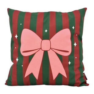 Candy Bow Christmas Kussenhoes | 45x45 cm | Katoen/Polyester