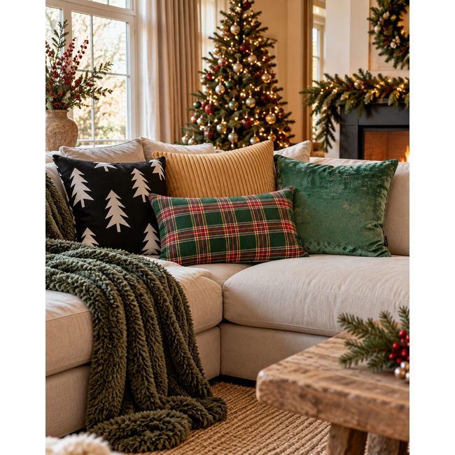 White Trees Kussenhoes | 45x45 cm | Katoen/Polyester